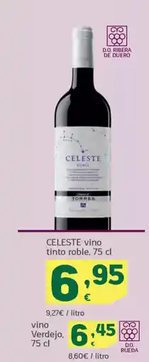 HiperDino CELESTE vino tinto roble oferta