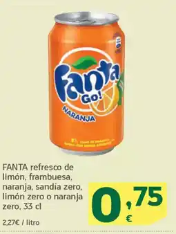 HiperDino FANTA refresco de limón, frambuesa, naranja, sandía zero, limón zero o naranja zero oferta