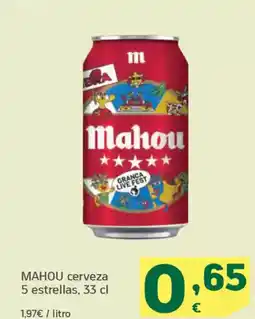 HiperDino MAHOU cerveza 5 estrellas oferta