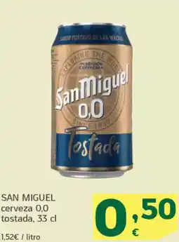 HiperDino SAN MIGUEL cerveza 0,0 tostada oferta