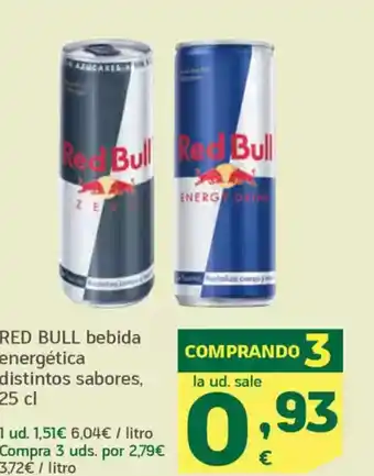 HiperDino RED BULL bebida energética distintos sabores oferta