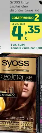 HiperDino SYOSS tinte capilar oleo distintos tonos oferta