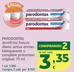 HiperDino PARODONTAX dentifrico frescor diario, activa encías blanqueante o complete protection original oferta