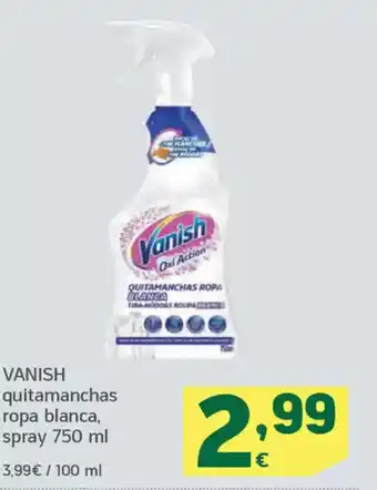 HiperDino VANISH quitamanchas ropa blanca, spray oferta