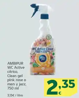 HiperDino AMBIPUR WC Active cítrico, Clean gel pink rose o men y jazz, oferta