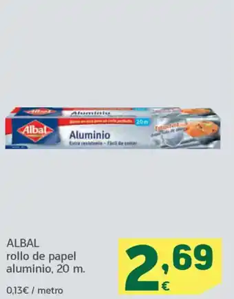 HiperDino ALBAL rollo de papel aluminio, 20 m. oferta