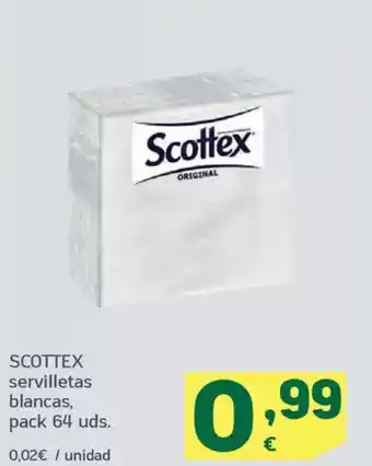 HiperDino SCOTTEX servilletas blancas, oferta