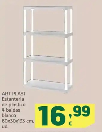 HiperDino ART PLAST Estanteria de plástico 4 baldas blanco oferta