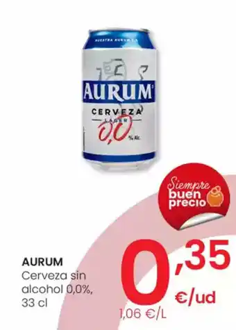 Eroski AURUM Cerveza sin alcohol 0,0%, oferta