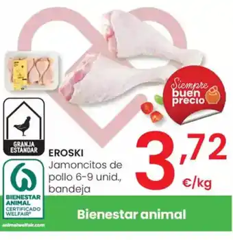 Eroski EROSKI Jamoncitos de pollo 6-9 unid., bandeja oferta