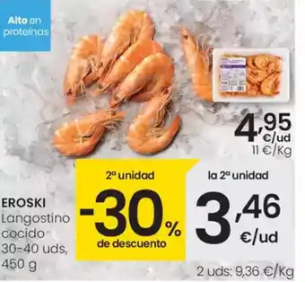 Eroski EROSKI Langostino cocido oferta