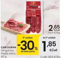 Eroski CAN DURAN Longaniza Payés extra oferta