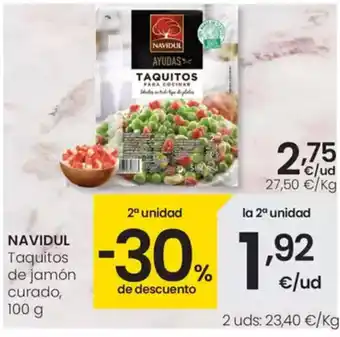 Eroski NAVIDUL Taquitos de jamón curado, oferta