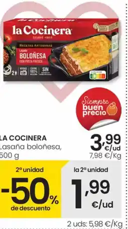 Eroski LA COCINERA Lasaña boloñesa oferta