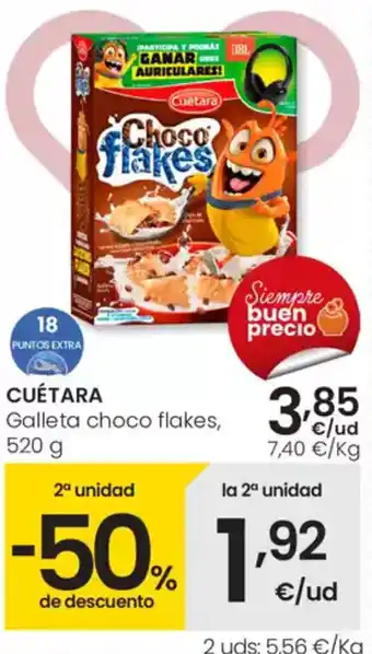 Eroski CUÉTARA Galleta choco flakes oferta