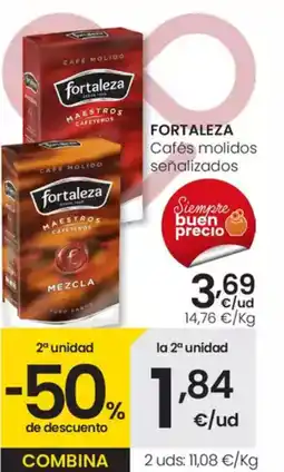 Eroski FORTALEZA Cafés molidos señalizados oferta