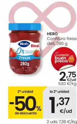 Eroski HERO Confitura fresa diet oferta