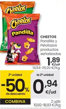 Eroski CHEETOS Pandilla y Pelotazos productos señalizados oferta