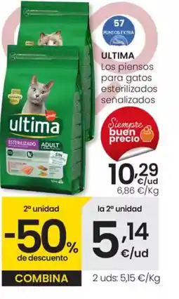 Eroski ULTIMA Los piensos para gatos esterilizados señalizados Siempre buen precio oferta