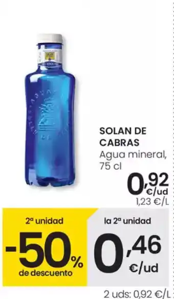 Eroski SOLAN DE CABRAS Agua mineral oferta