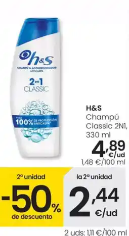 Eroski H&S Champú Classic 2N1, oferta