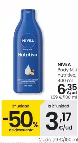 Eroski NIVEA Body Milk nutritivo, oferta