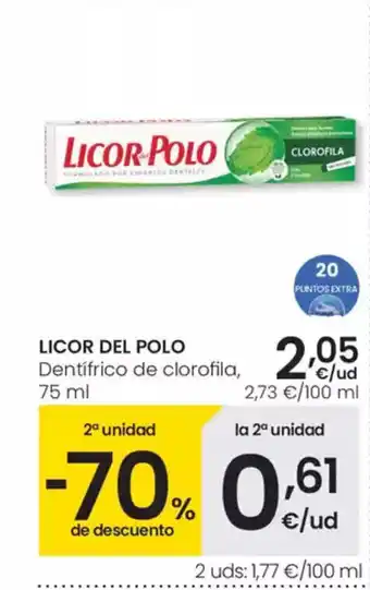 Eroski LICOR DEL POLO Dentifrico de clorofila oferta