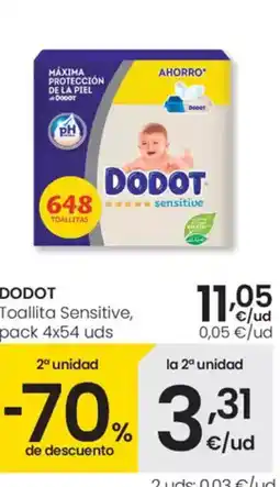 Eroski DODOT Toallita Sensitive, oferta