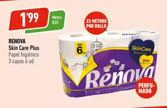 Supermercados Deza RENOVA Skin Care Plus Papel higiénico oferta