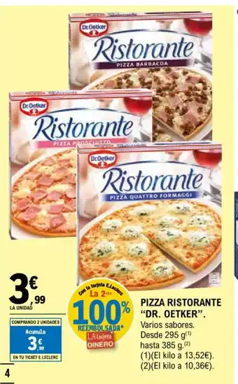 E.Leclerc DR OETKER Pizza ristorante oferta