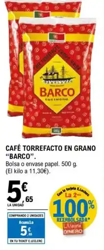 E.Leclerc BARCO Café torrefacto en grano oferta