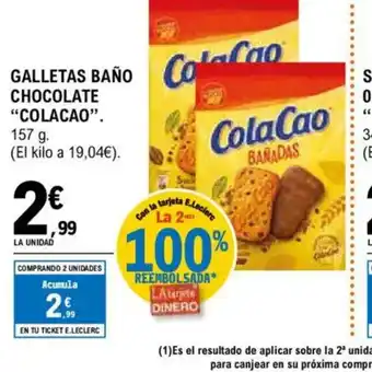 E.Leclerc COLACAO Galletas baño chocolate oferta