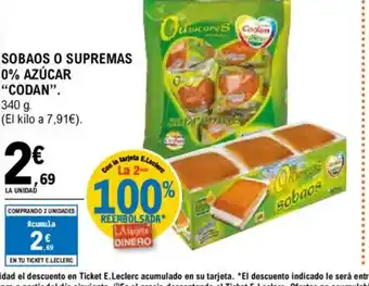 E.Leclerc CODAN Sobaos o supremas 0% azúcar oferta