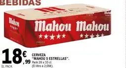 E.Leclerc MAHOU 5 ESTRELLAS Cerveza oferta