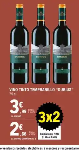 E.Leclerc DURIUS Vino tinto tempranillo oferta