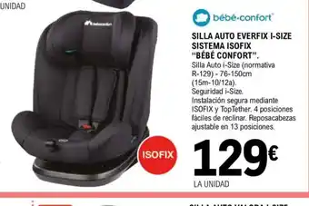 E.Leclerc BÉBÉ CONFORT Silla auto everfix i-size sistema isofix oferta