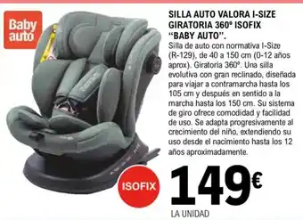 E.Leclerc Silla auto valora i-size giratoria 360° isofix oferta