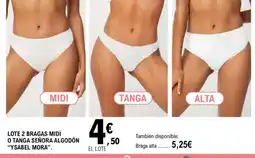 E.Leclerc Lote 2 bragas midi o tanga señora algodón oferta