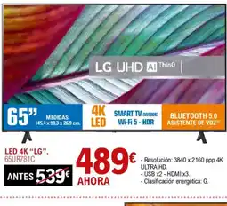 E.Leclerc LG Led 4k 65UR781C oferta