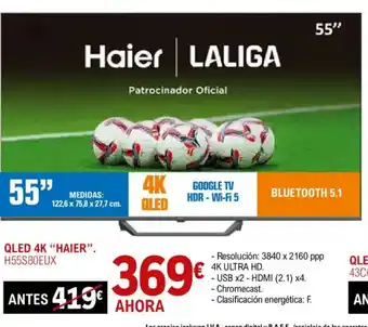 E.Leclerc HAIER Qled 4k H55S80EUX oferta