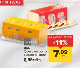 Autoservicios Familia BON Queso en barra o Edam oferta