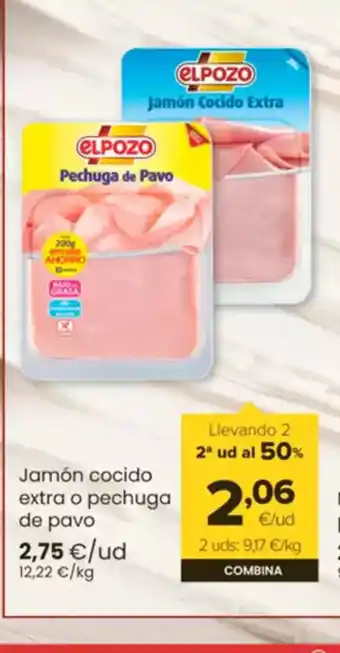 Autoservicios Familia Jamón cocido extra o pechuga oferta