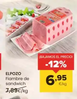 Autoservicios Familia ELPOZO Fiambre de sandwich oferta