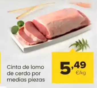 Autoservicios Familia Cinta de lomo de cerdo por medias piezas oferta