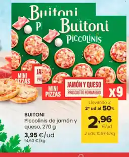 Autoservicios Familia BUITONI Piccolinis de jamón y queso oferta