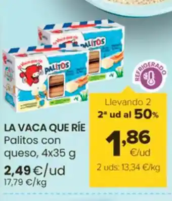 Autoservicios Familia LA VACA QUE RÍE Palitos con queso oferta