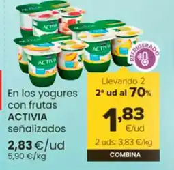 Autoservicios Familia ACTIVIA En los yogures con frutas señalizados oferta