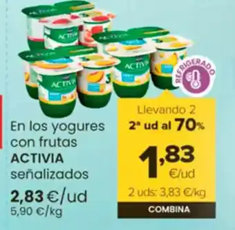 Autoservicios Familia ACTIVIA En los yogures con frutas señalizados oferta