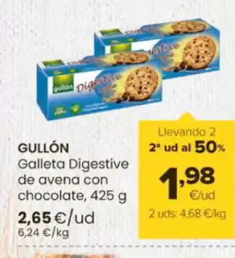 Autoservicios Familia GULLÓN Galleta Digestive de avena con chocolate oferta