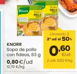 Autoservicios Familia KNORR Sopa de pollo con fideos oferta